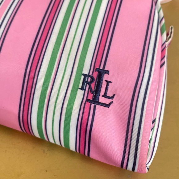 Ralph Lauren striped cosmetic makeup travel case - Picture 3 of 7